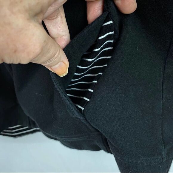 JM Collection Navy Blue Stripe aAccent Zip Jacket Size PM - Picture 7 of 7